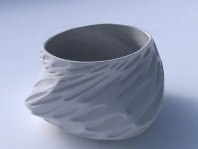 Bowl twisted elipse with bubbles 3D print model