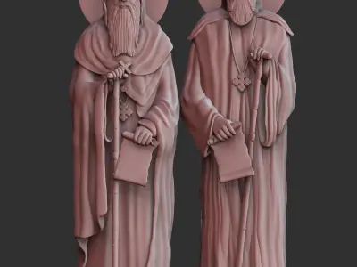 St  Moses the Black and St  Esizoros 3D print model