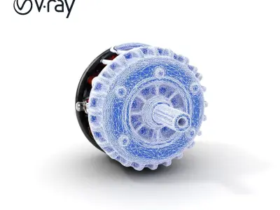 Electric Motor Rotor Model Pack Low-poly 3D model