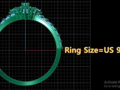 LUXURY WOMEN DIMOND RING 3D PRINTABLE MODEL 3D print model