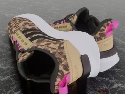 Adidas 3D SHOES - LEOPARD SKIN - RACER SERIES Low-poly 3D model