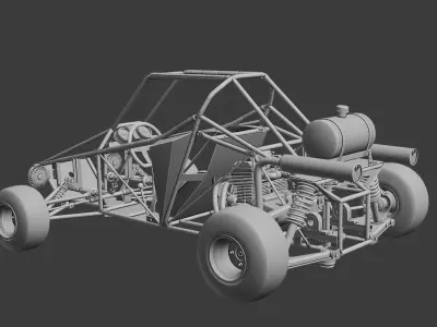 KART sports vehicle - NO 1 Low-poly 3D model