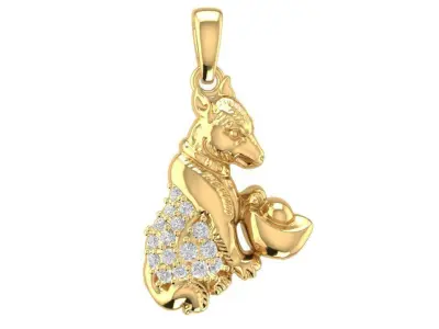 Luxury Peacock Pendant with Gemstone Accents 3021 3D print model