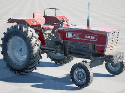 Tractor v1 - Unreal Engine Project Low-poly 3D model