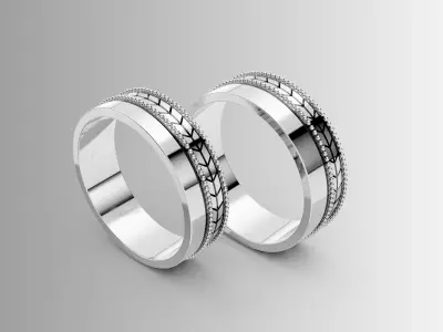 wedding ring set 3D print model