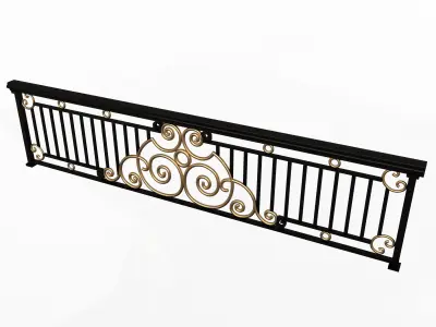 Forging Iron Forged Balcony Railing 06 Low-poly 3D model