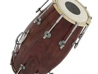 Drum Cherry Wood Sterling Sliver 3D model
