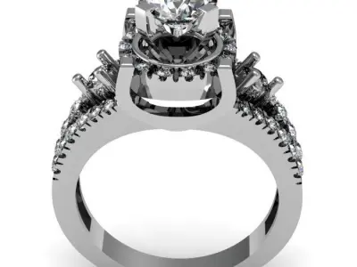 solitaire ring 3D print model 31