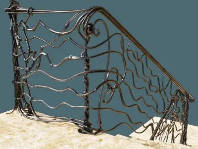 stair railings forging vine 3D model