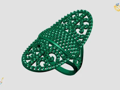 Vintage Womens Diamond Ring Women Rings 3dmodels 3D print model 3D print model get
