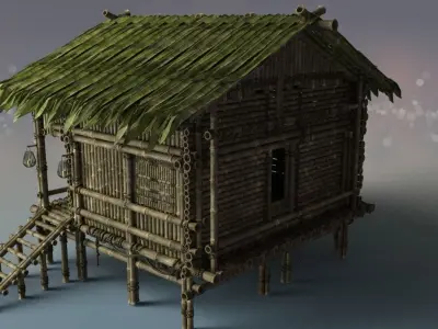 Bamboo Houses  3D model