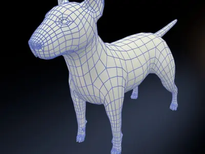 Bull Terrier Low-poly 3D model
