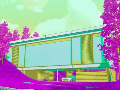 Open Lawn Building - Weekly Render 01 3D model