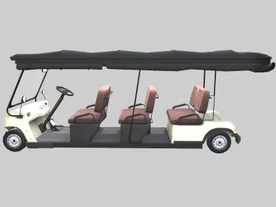 Golf Cart Ultra Large Low-poly 3D model