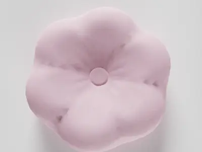 Pink Flower Cushion 3D model