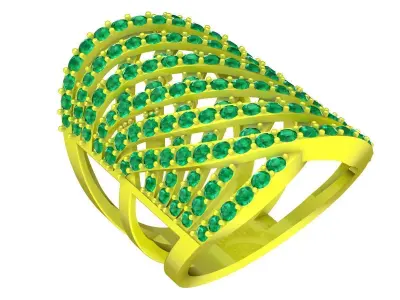 Luxury Multi Row Pave Diamond Ring for Women 4397 3D print model