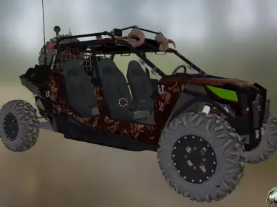 utv car 16 Low-poly 3D model