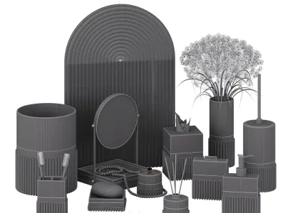 Bathroom decor set 01 Low-poly 3D model