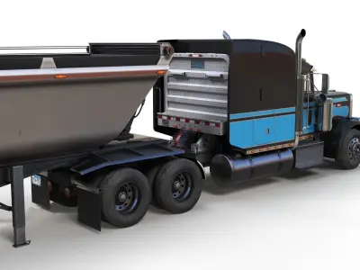 Peterbilt 379 dump trailer Low-poly 3D model