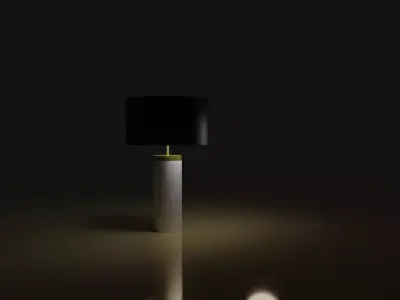 Elegant Bedside Table Lamp Low-poly 3D model