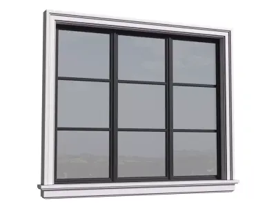Aluminium facade Window 3D model