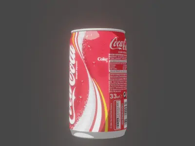 Coca Cola Can stylized like anime Low-poly 3D model