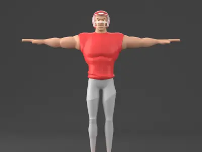 American Footballer 3D Model 3D model