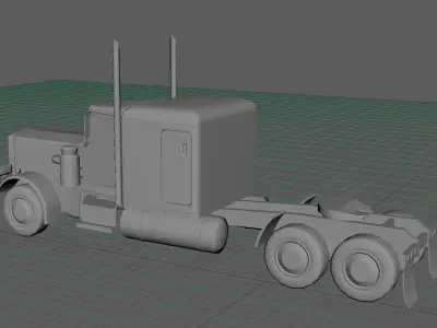 Peterbilt Truck Low-poly 3D model