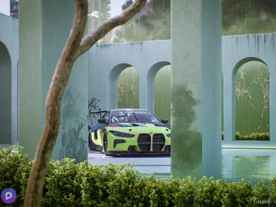 Car 3d Podium Display Mockup Low-poly 3D model