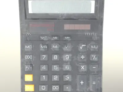 Calculator Dirty - Unity - HDRP - UE4 Low-poly 3D model