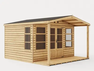 Chalet Summer House Low-poly 3D model