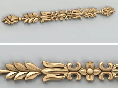 Carved decor horizontal 037 3D model