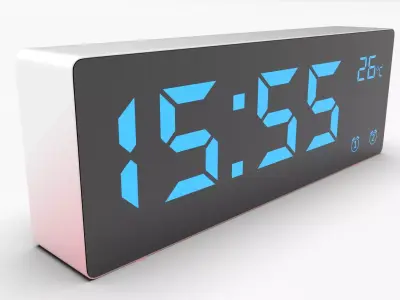 CLOCK REDWHITE BLUE Low-poly 3D model