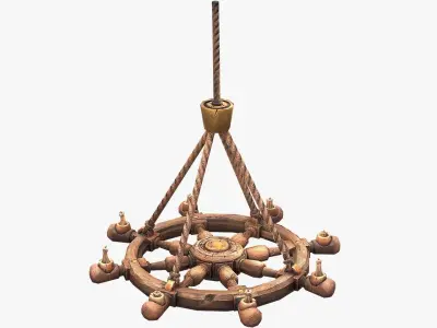 Pirate Chandelier Low-poly 3D model