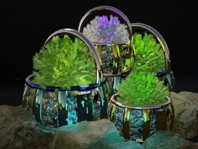 Metalic Flower Vase 3D model