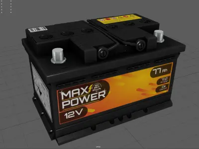 Car Battery Low-poly 3D model