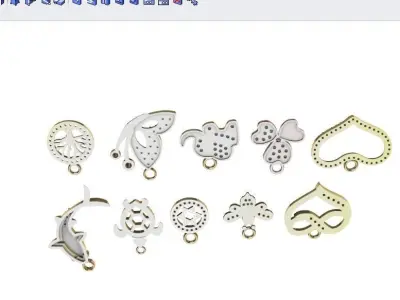 dijes- Colgantes paquete de 10 surtidos -v- 3D print model