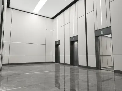 Modern elevator room 3D model