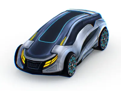 Cartoon Toy AR Racing Car Low-poly 3D model