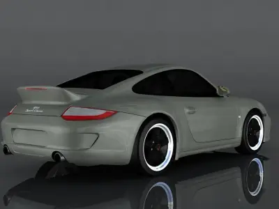 Porsche 911 2009 Low-poly 3D model