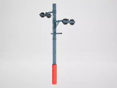 Ski lift pole rod Low-poly 3D model