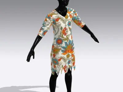 Female Cloth Dress Low-poly 3D model purchase