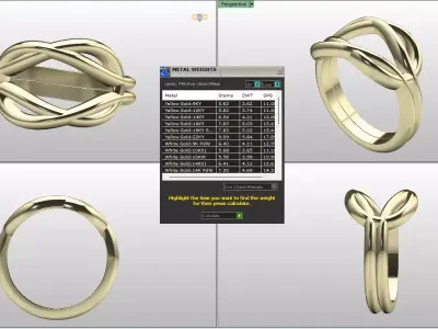 Elegant Intertwined Knot Ring File Item 71 3D print model