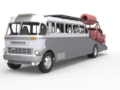 Vintage Transporter truck for Race car Version 8 Scale 1 to 25 3D print model