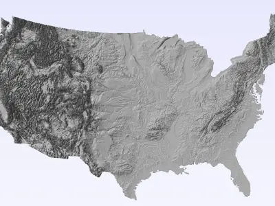 USA 3D terrain model  3D print model