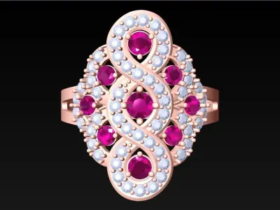 Diamond Ring - Womens Rings - N2352 3D print model