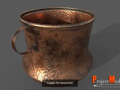 Copper cookware package-Version 001 3D Model Collection