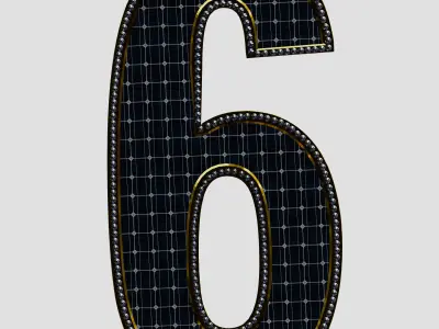 Solar Panel Number - 6 3D model