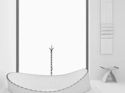 Bathroom 3 pbr modern with cabinets 3D model