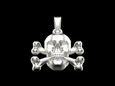 pirate skull pendant model 329 3D print model